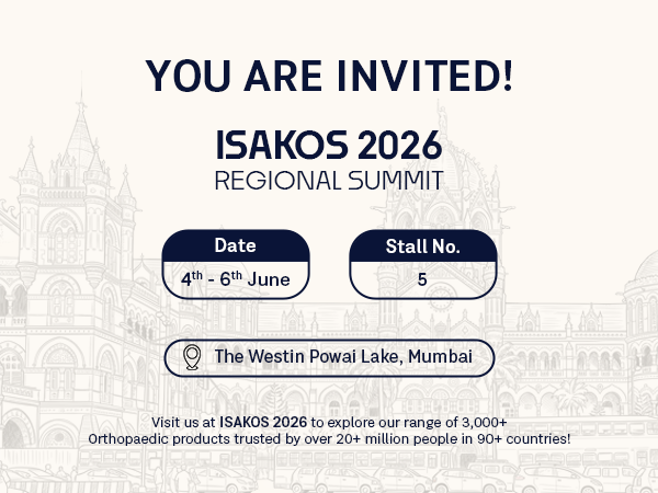 ISAKOS 2026 Regional Summit invitation: June 4–6 at The Westin Powai Lake, Mumbai; Stall no. 5.