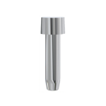 Shiny stainless steel cylindrical pin with a wider cap-like head at the top (metal fastener).